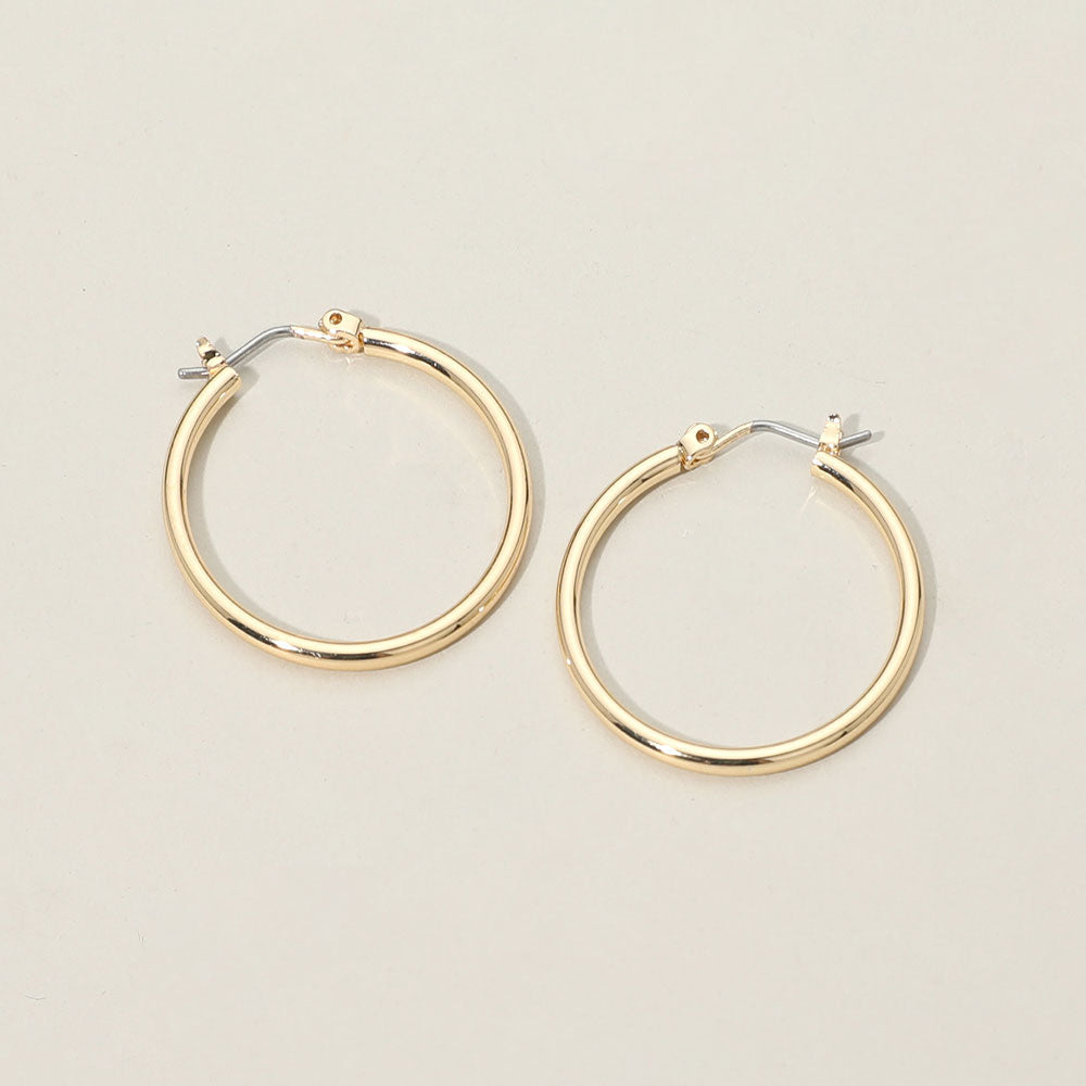 Madeline Love Gold Gold Dipped Classic Pin Catch Hoop Earrings