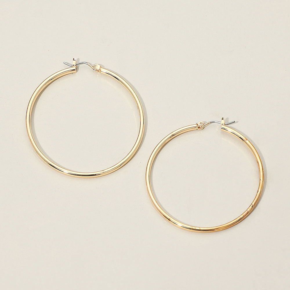 Madeline Love Gold Gold Dipped Classic Pin Catch Hoop Earrings