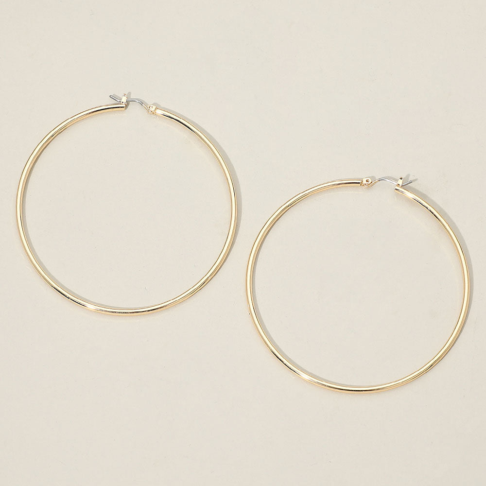 Madeline Love Gold Gold Dipped Classic Pin Catch Hoop Earrings