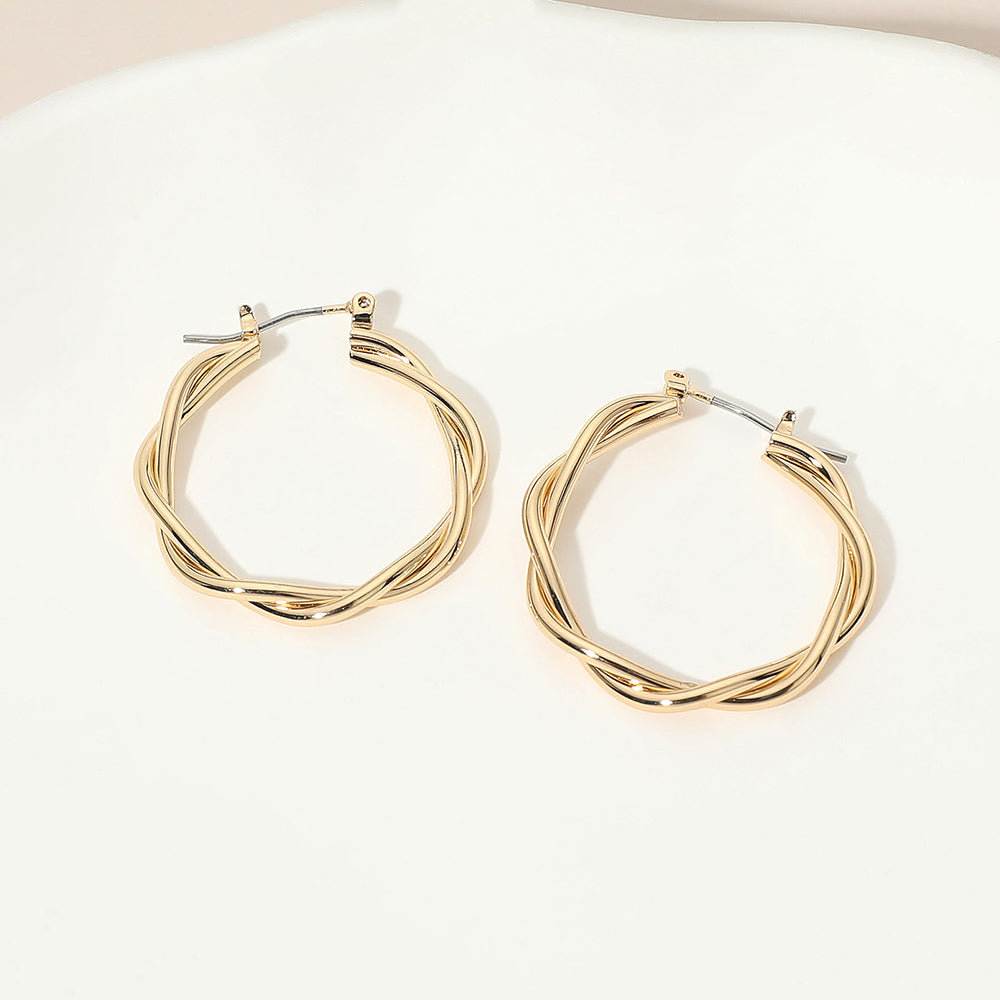 Madeline Love Gold Gold Dipped Twisted Pin Catch Hoop Earrings