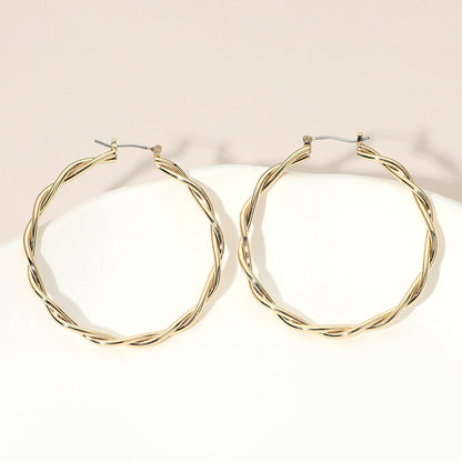 Madeline Love Gold Gold Dipped Twisted Pin Catch Hoop Earrings