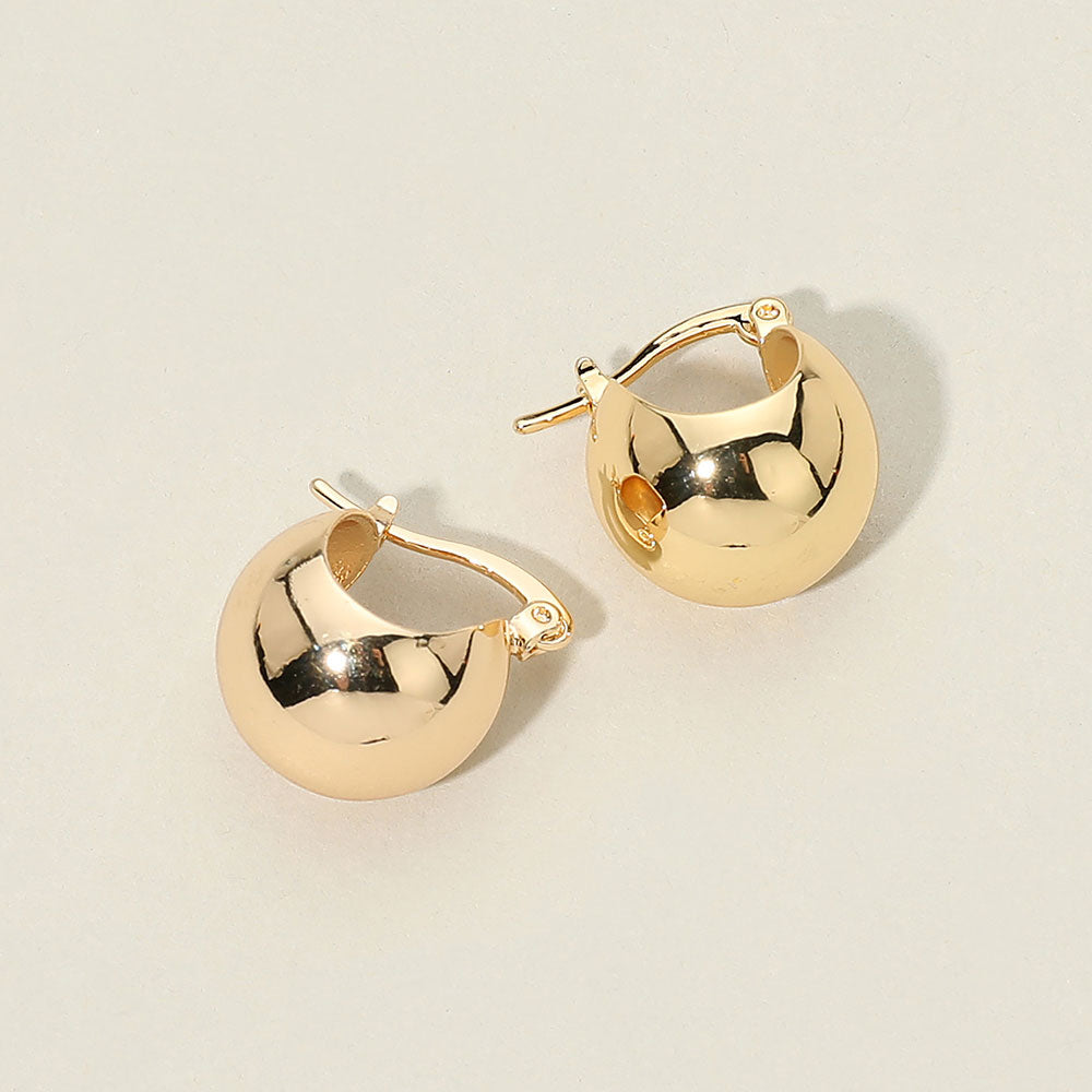Madeline Love Gold Chunky Dome Pin Catch Hoop Earrings
