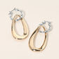Madeline Love Gold, Rhodium Sculptural Metal Drop Pin Catch Earrings