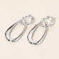 Madeline Love Rhodium Sculptural Metal Drop Pin Catch Earrings
