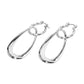 Madeline Love Rhodium Sculptural Metal Drop Pin Catch Earrings - desc