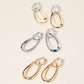 Madeline Love Rhodium Sculptural Metal Drop Pin Catch Earrings - extra