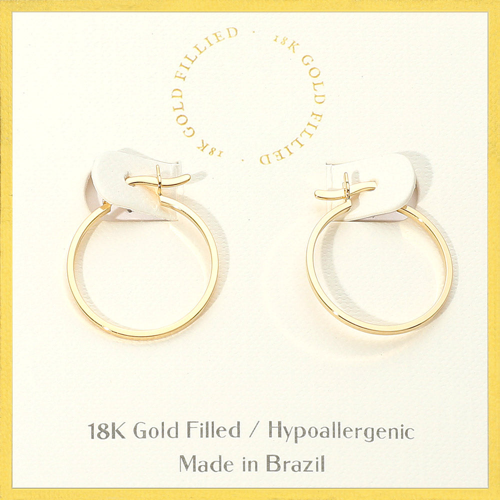 Madeline Love Gold 18K Gold Filled Pin Catch Skinny Hoop Earrings