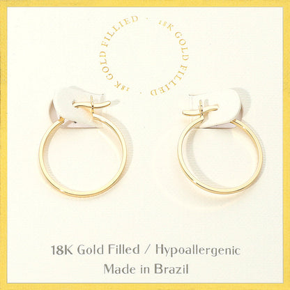 Madeline Love Gold 18K Gold Filled Pin Catch Skinny Hoop Earrings