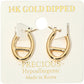 Madeline Love Gold 14K Gold Dipped Hypoallergenic Oval Pin Catch Hoop Earrings