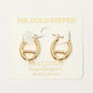 Madeline Love Gold 14K Gold Dipped Hypoallergenic Oval Pin Catch Hoop Earrings - desc