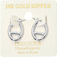 Madeline Love Rhodium 14K Gold Dipped Hypoallergenic Oval Pin Catch Hoop Earrings