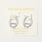 Madeline Love Rhodium 14K Gold Dipped Hypoallergenic Oval Pin Catch Hoop Earrings - desc