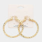 Madeline Love Gold 2" Gold Dipped Textured Aluminum Pin Catch Hoop Earrings