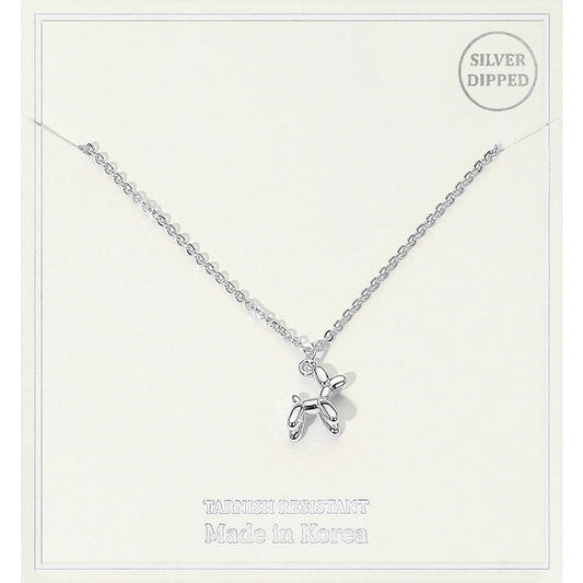 Madeline Love Rhodium Silver Dipped Balloon Dog Pendant Necklace - Necklaces