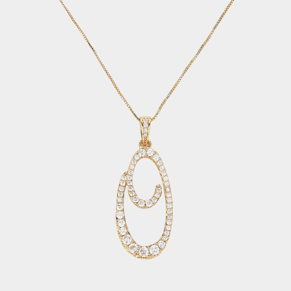 Madeline Love Gold, ~O~ -O- CZ Initial Monogram Pendant Necklace - Jewelry