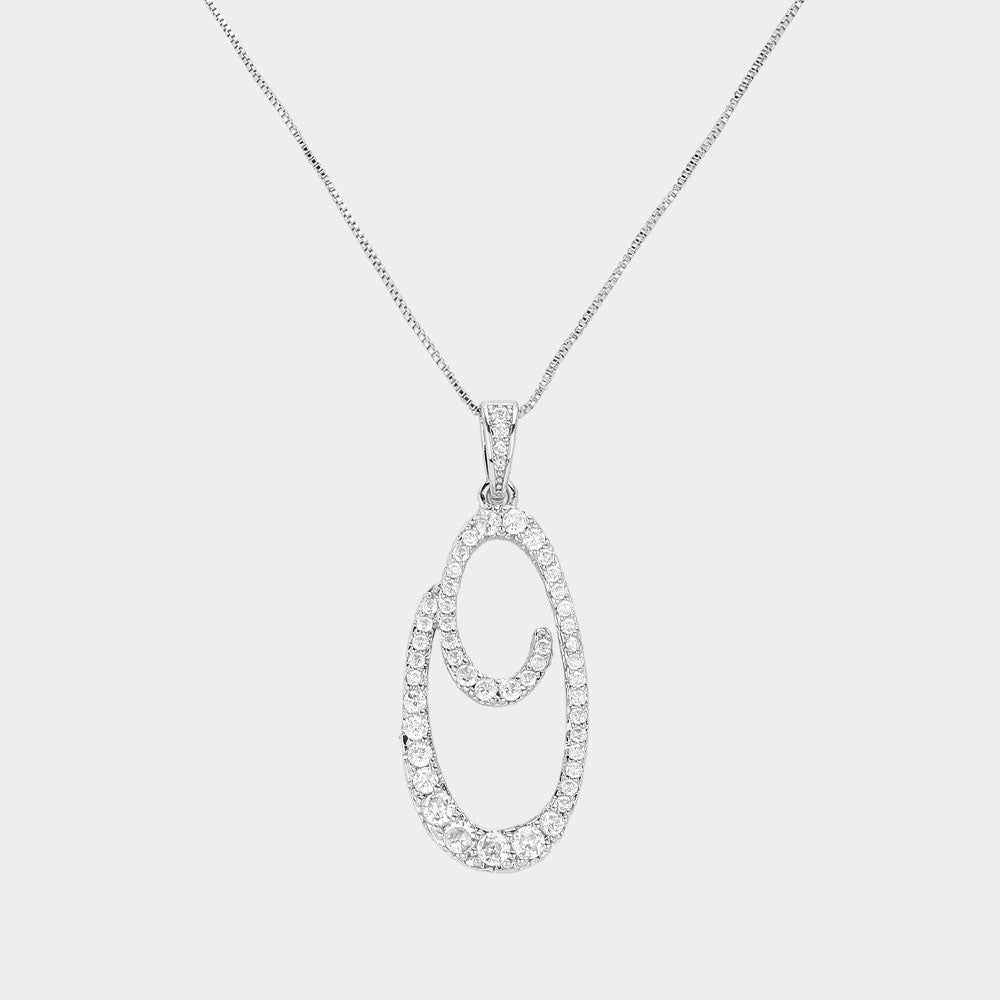 Madeline Love Silver, ~O~ -O- CZ Initial Monogram Pendant Necklace - Jewelry