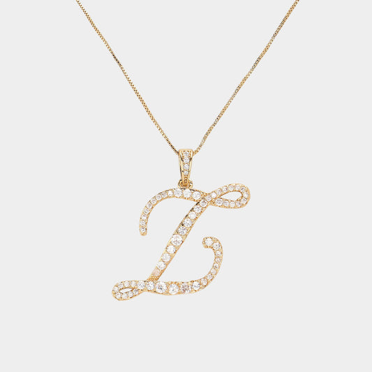 Madeline Love Gold, ~Z~ -Z- CZ Initial Monogram Pendant Necklace - Jewelry