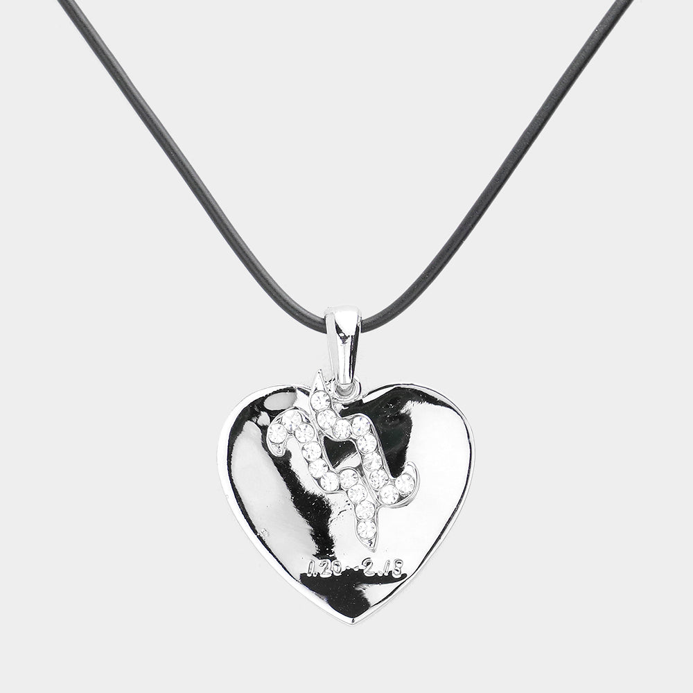 Aquarius - Zodiac Heart Layered Pendant Necklace