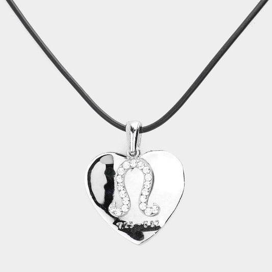 Madeline Love Silver Leo - Zodiac Heart Layered Pendant Necklace - Necklaces
