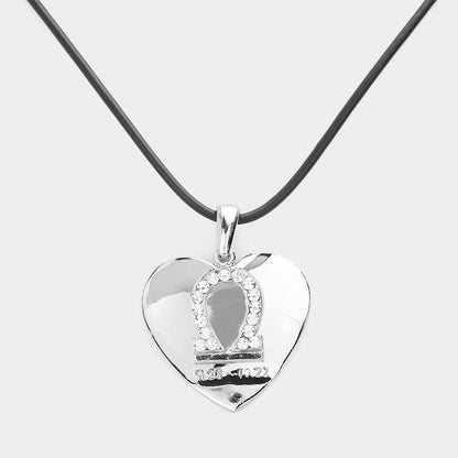 Libra - Zodiac Heart Layered Pendant Necklace