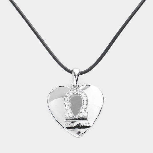 Madeline Love Silver Libra - Zodiac Heart Layered Pendant Necklace - Necklaces