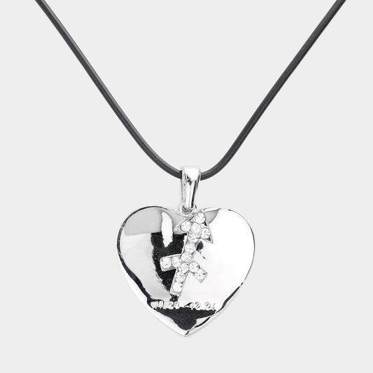 Madeline Love Silver Sagittarius - Zodiac Heart Layered Pendant Necklace - Necklaces