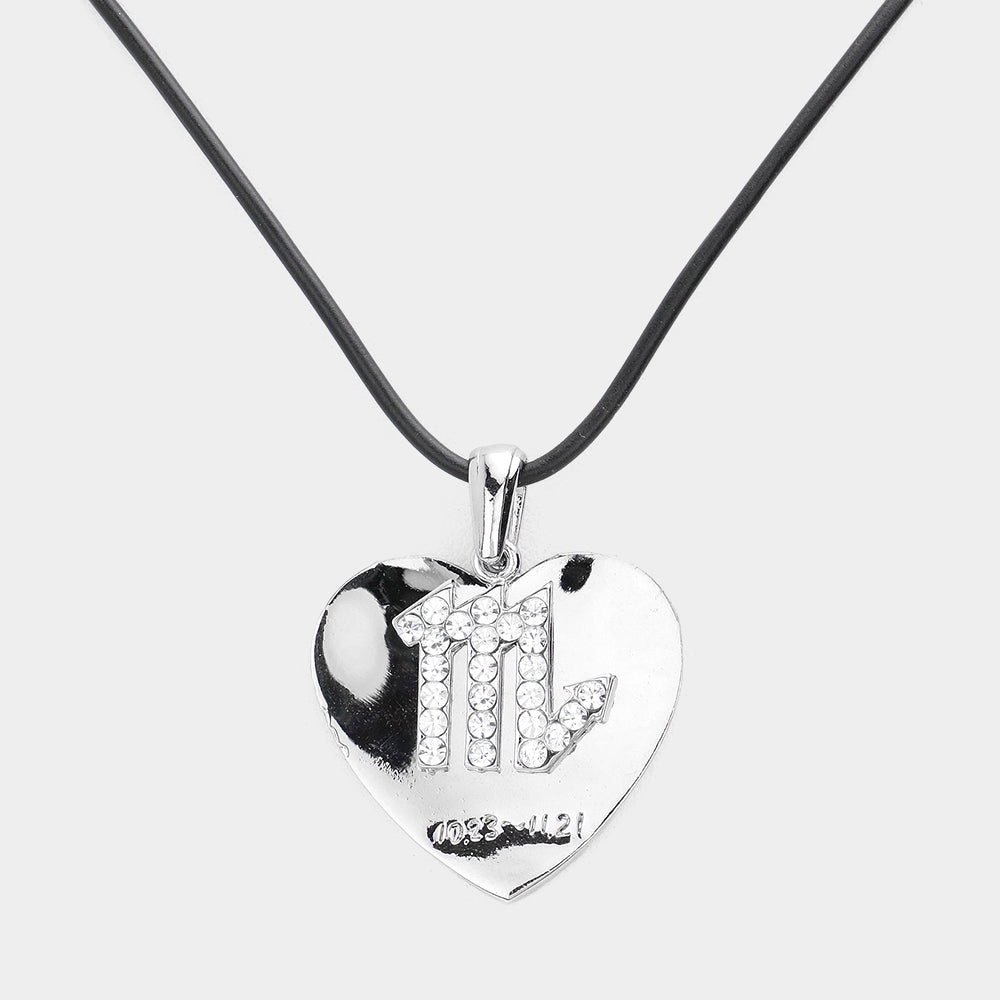 Madeline Love Silver Scorpio - Zodiac Heart Layered Pendant Necklace - Necklaces