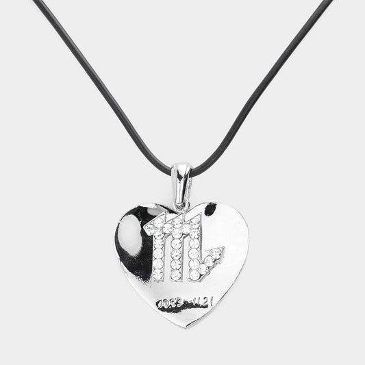 Madeline Love Silver Scorpio - Zodiac Heart Layered Pendant Necklace - Necklaces