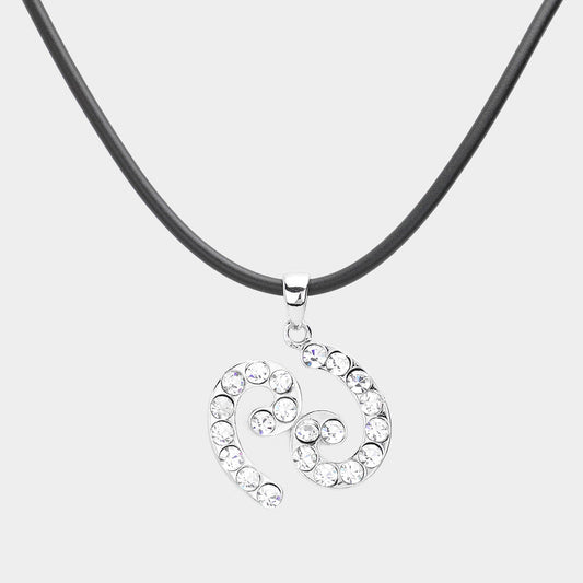 Madeline Love Silver Cancer - Stone Embellished Zodiac Pendant Necklace - Necklaces