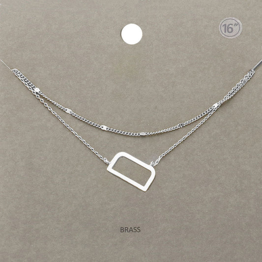 Madeline Love Rhodium -D- Initial Monogram Brass Metal Necklace - Necklaces