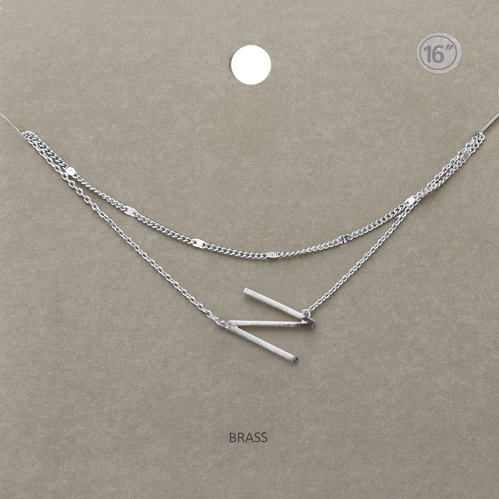 Madeline Love Rhodium -N- Initial Monogram Brass Metal Necklace - Necklaces