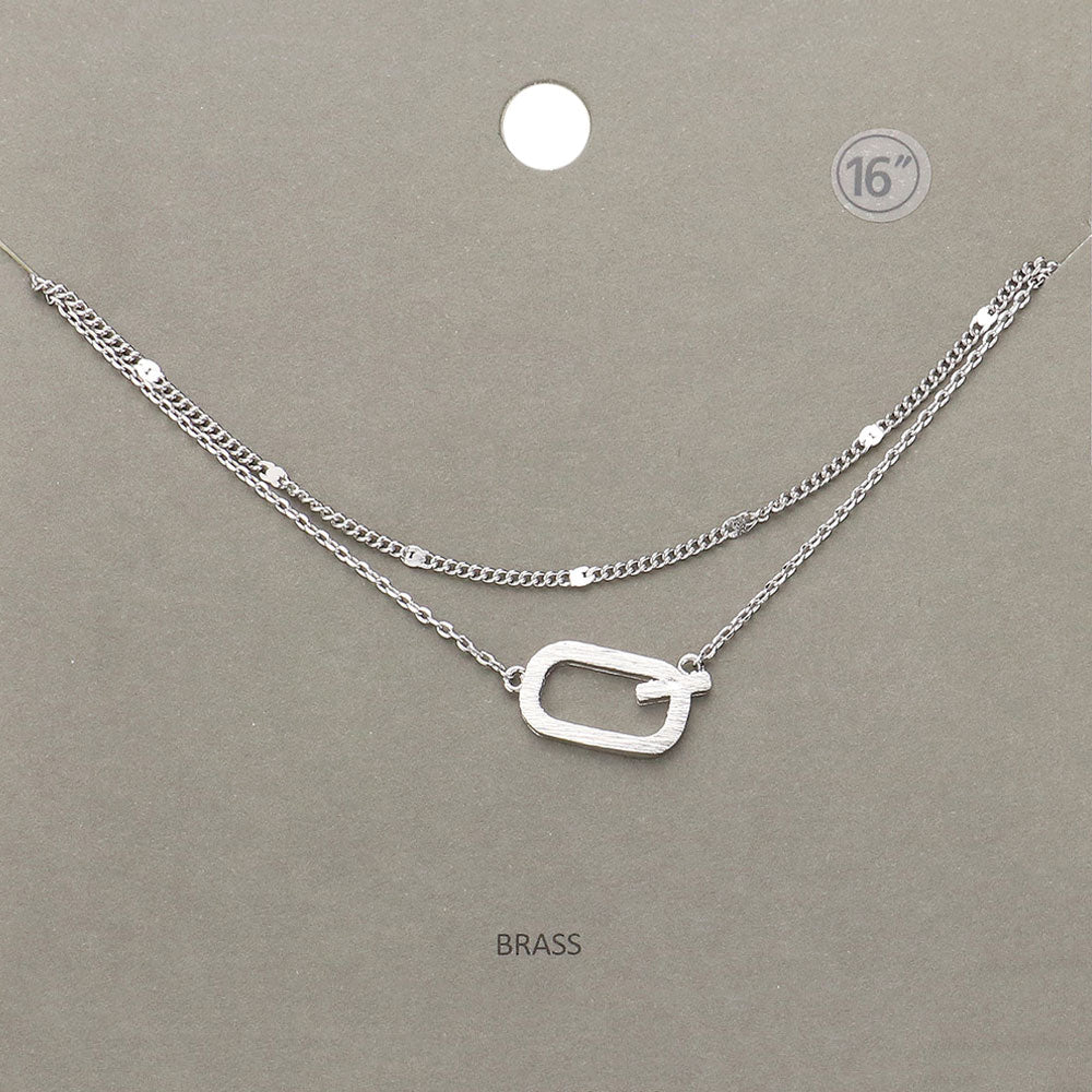 Madeline Love Rhodium -Q- Initial Monogram Brass Metal Necklace - Necklaces