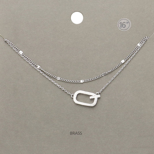 Madeline Love Rhodium -Q- Initial Monogram Brass Metal Necklace - Necklaces