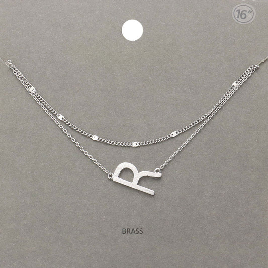 Madeline Love Rhodium -R- Initial Monogram Brass Metal Necklace - Necklaces