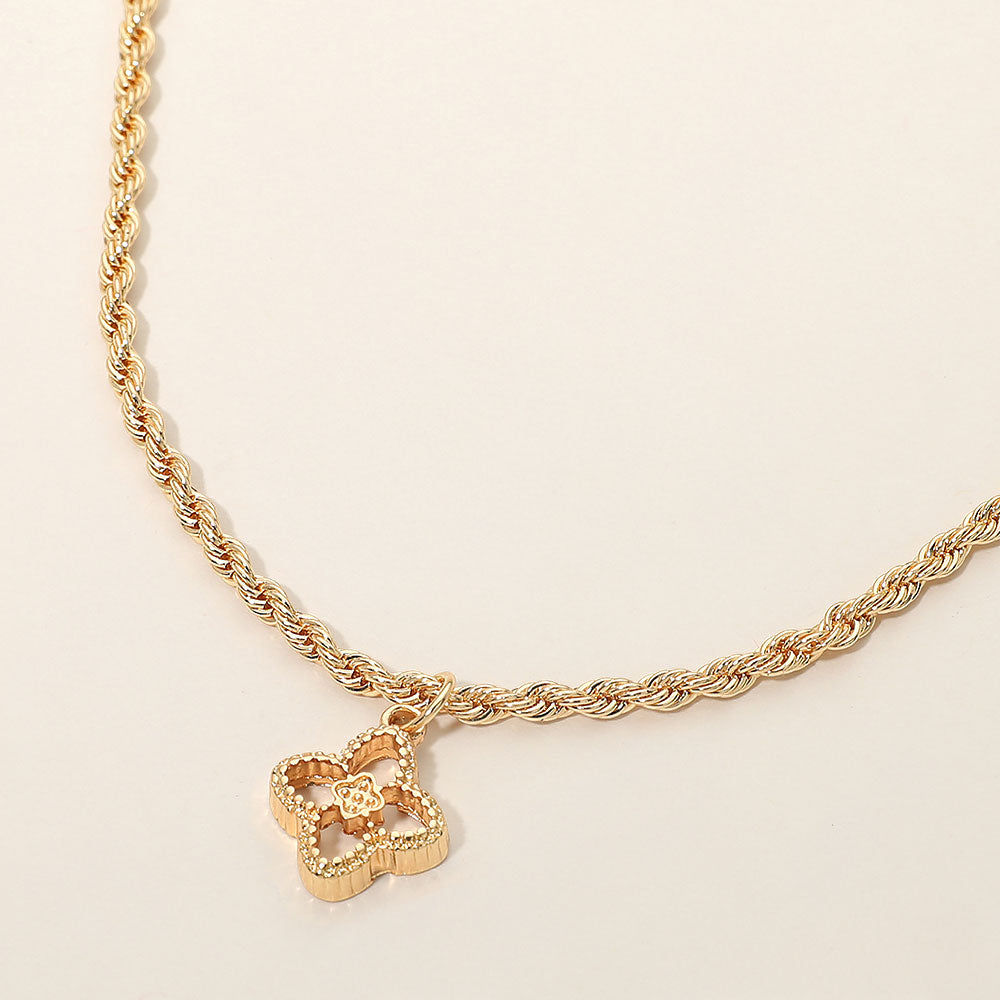 Madeline Love Gold Gold Dipped Clover Charm Pendant Necklace
