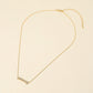 Madeline Love Clear, Gold 18K Gold Dipped Stone Pave MOMMY Plate Pendant Necklace - Necklaces - desc