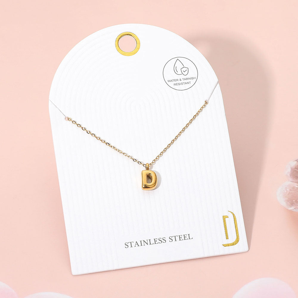 Madeline Love Gold, ~D~ -D- Stainless Steel Monogram Pendant Necklace - Jewelry