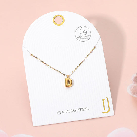 Madeline Love Gold, ~D~ -D- Stainless Steel Monogram Pendant Necklace - Jewelry