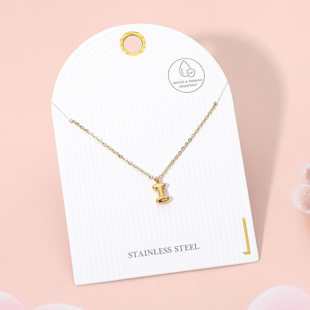 Madeline Love Gold, ~I~ -I- Stainless Steel Monogram Pendant Necklace - Jewelry