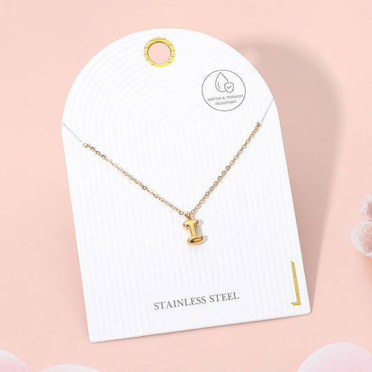 Madeline Love Gold, ~I~ -I- Stainless Steel Monogram Pendant Necklace - Jewelry