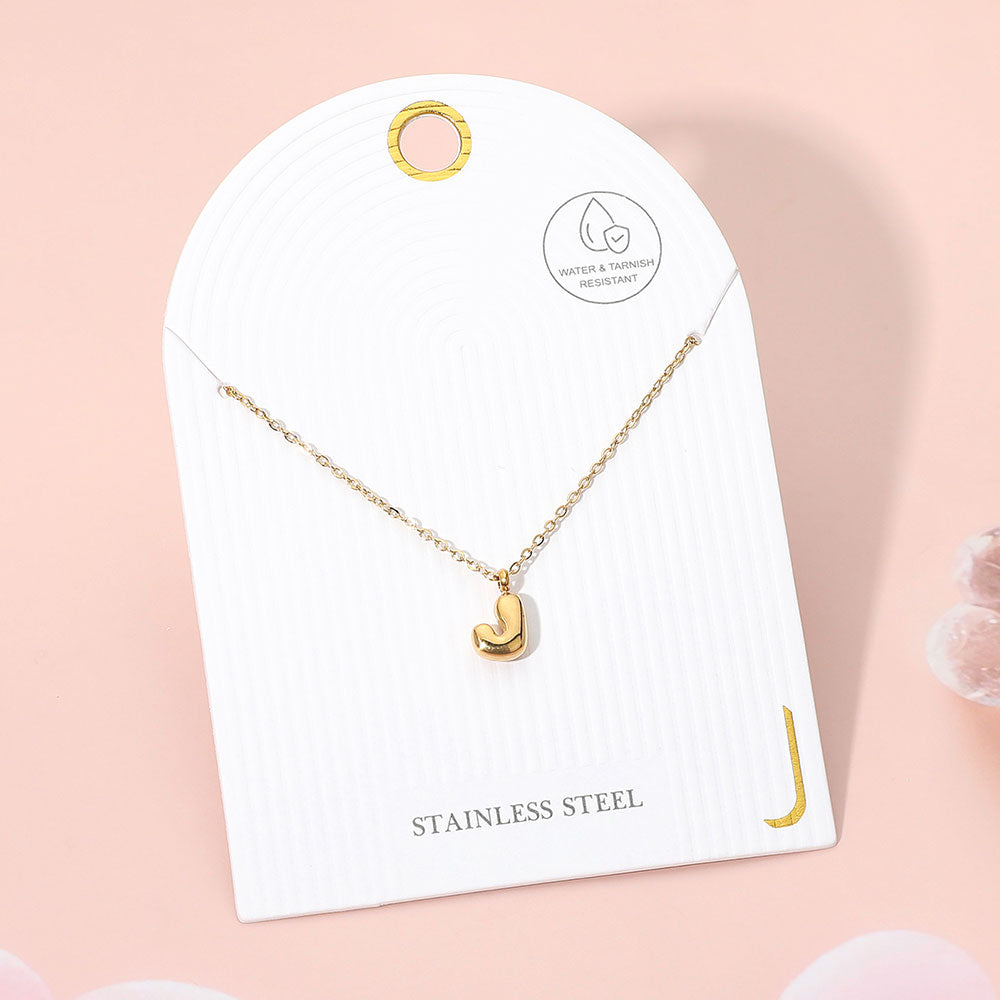 Madeline Love Gold, ~J~ -J- Stainless Steel Monogram Pendant Necklace - Jewelry