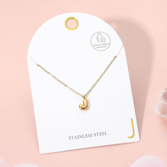 Madeline Love Gold, ~J~ -J- Stainless Steel Monogram Pendant Necklace - Jewelry