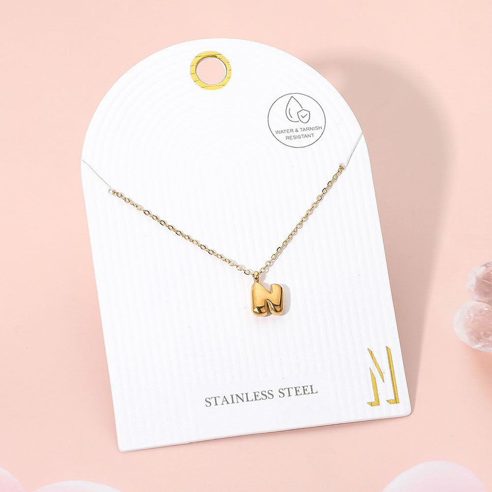 Madeline Love Gold, ~N~ -N- Stainless Steel Monogram Pendant Necklace - Jewelry