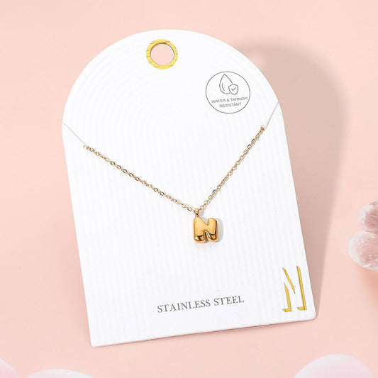 Madeline Love Gold, ~N~ -N- Stainless Steel Monogram Pendant Necklace - Jewelry