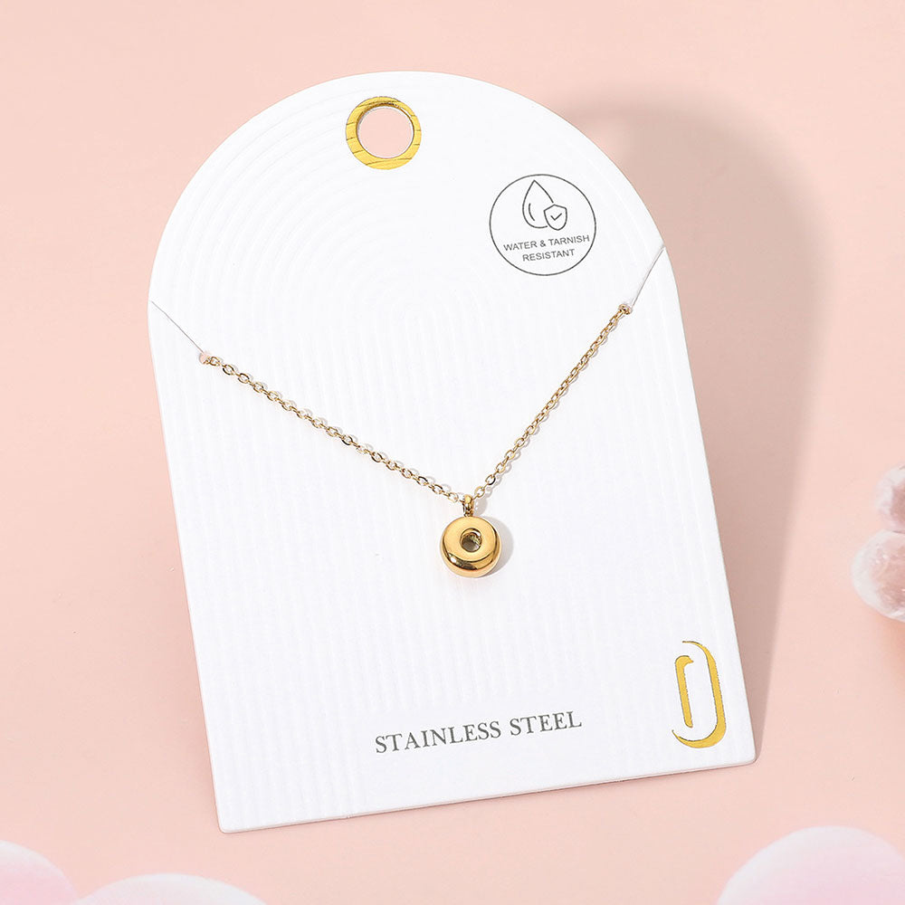 Madeline Love Gold, ~O~ -O- Stainless Steel Monogram Pendant Necklace - Jewelry