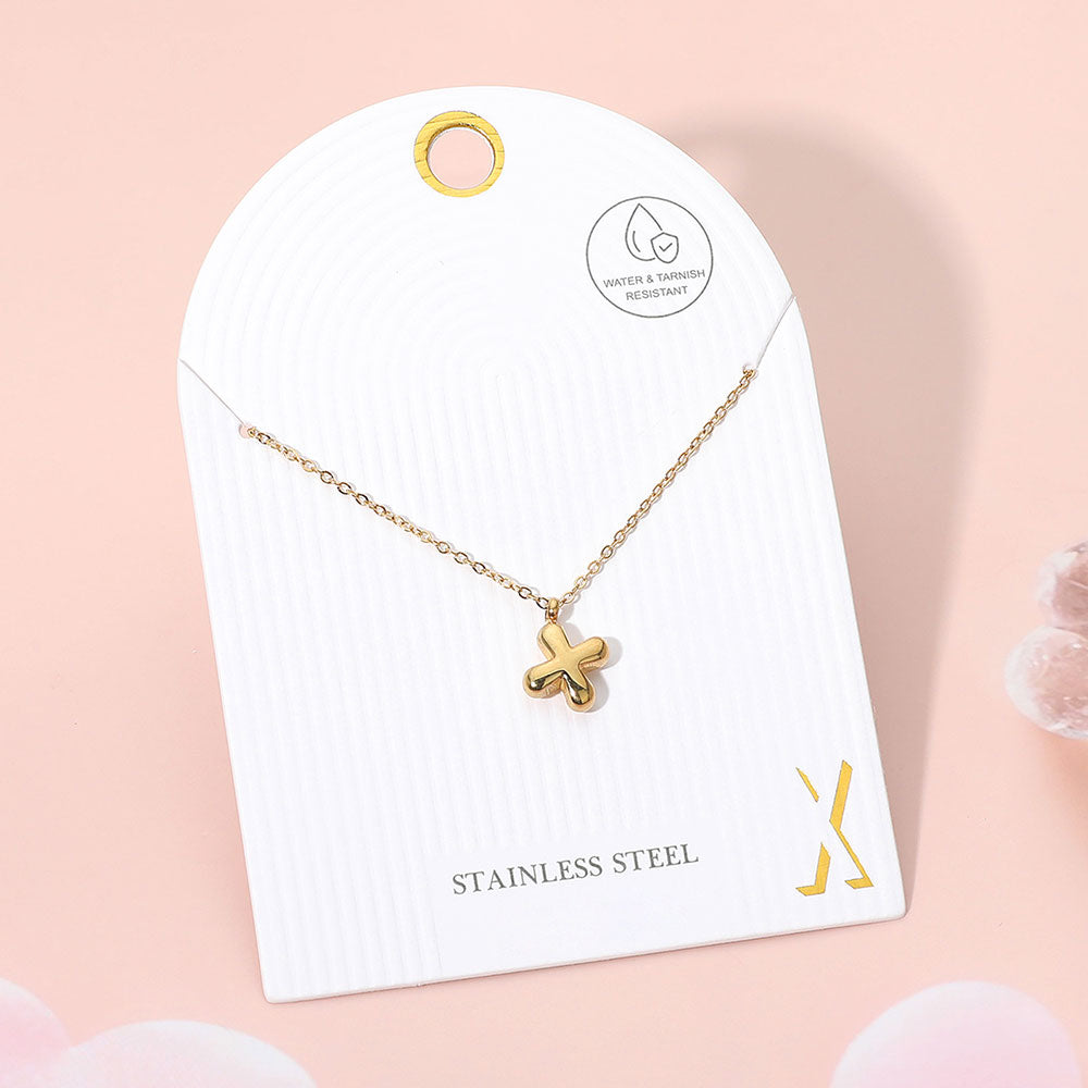 Madeline Love Gold, ~X~ -X- Stainless Steel Monogram Pendant Necklace - Jewelry