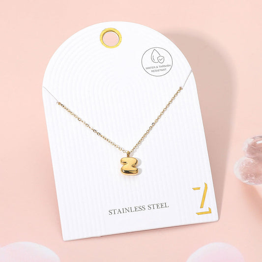Madeline Love Gold, ~Z~ -Z- Stainless Steel Monogram Pendant Necklace - Jewelry