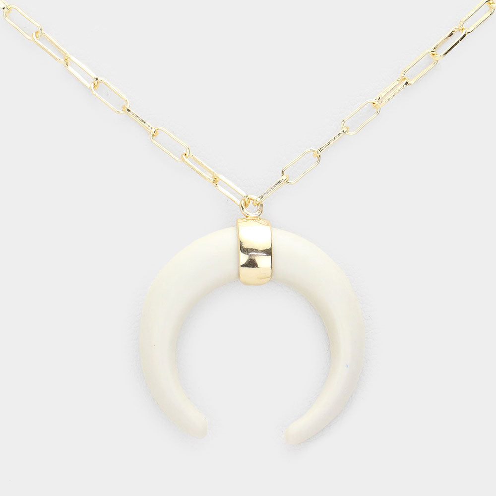 Madeline Love Ivory Double Horn Pendant Necklace - Necklaces