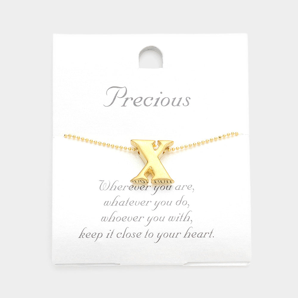 Madeline Love Matte gold -X- Metal Monogram Initial Pendant Necklace - Necklaces