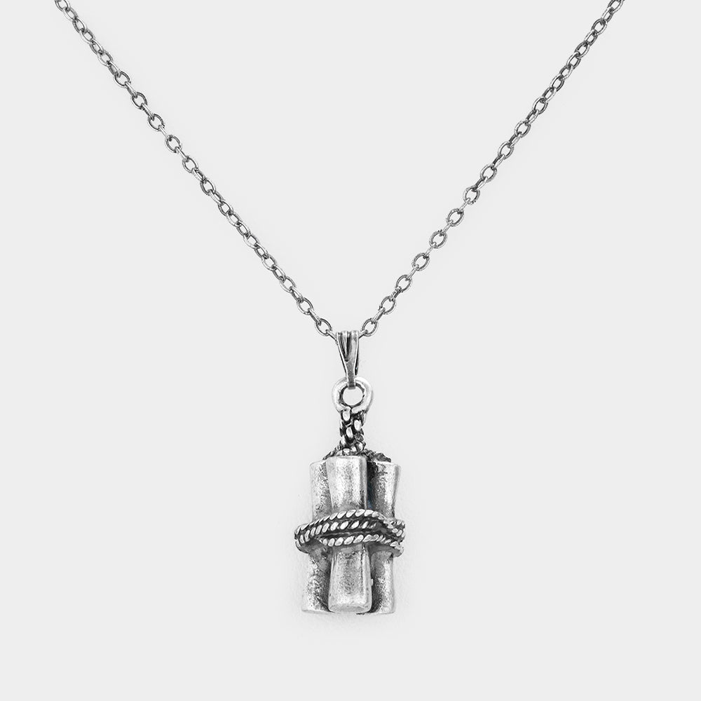 Madeline Love Rhodium Twisted Rope Metal Pendant Necklace - Necklaces